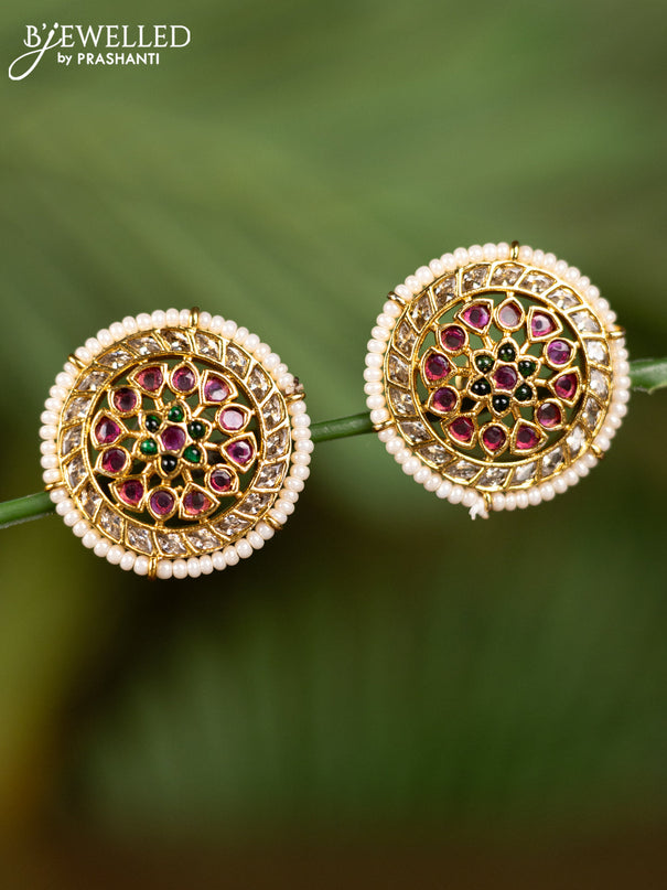Antique earrings with kemp & cz stones and pearls