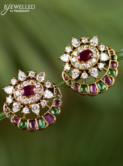 Antique earrings with kemp and kundan stones