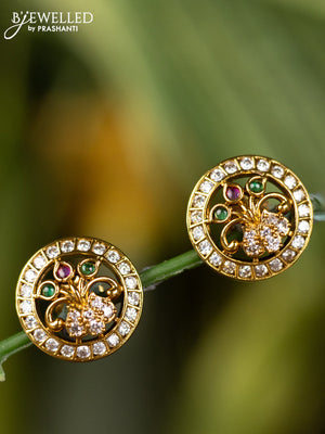 Antique earrings with kemp and cz stones