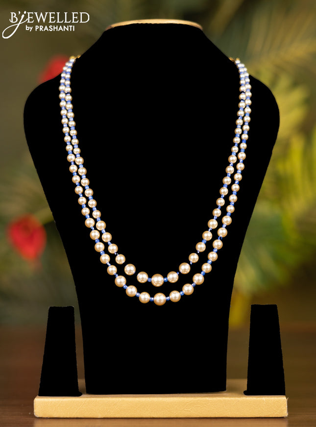 Beaded multilayer blue necklace without earrings