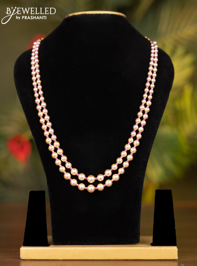Beaded multilayer pink necklace without earrings