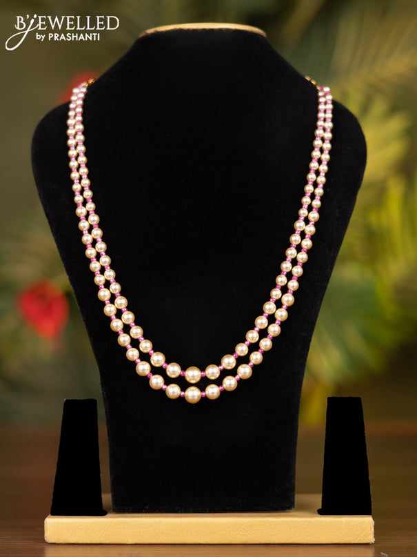 Beaded multilayer pink necklace without earrings