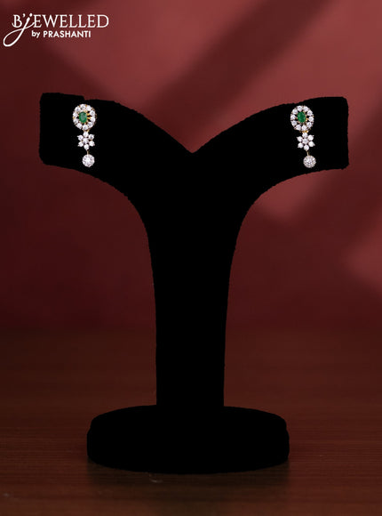 Zircon haaram with emerald and cz stones in gold finish