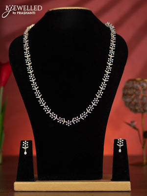 Zircon haaram with cz stones in gold finish