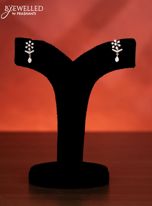 Zircon haaram with cz stones in gold finish