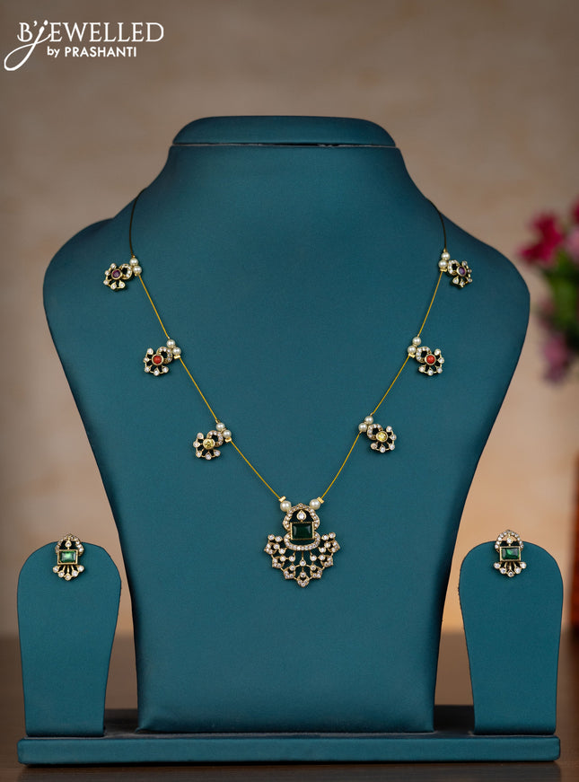 Invisible chain with multicolour and cz stones