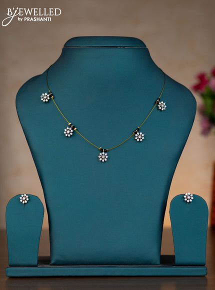 Invisible chain with cz stones in gold finish