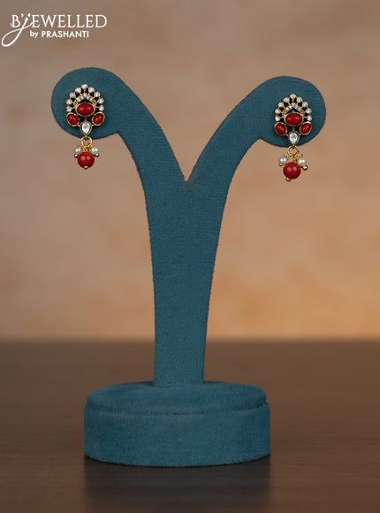 Invisible chain with pavalam & cz stones and pearl & beads hangings