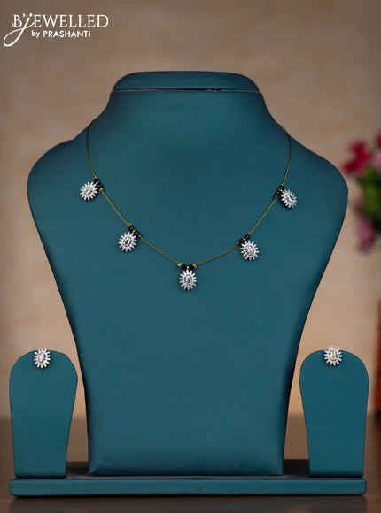 Invisible chain with cz stones in gold finish
