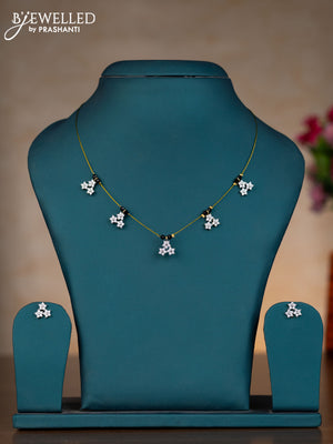 Invisible chain with cz stones in gold finish