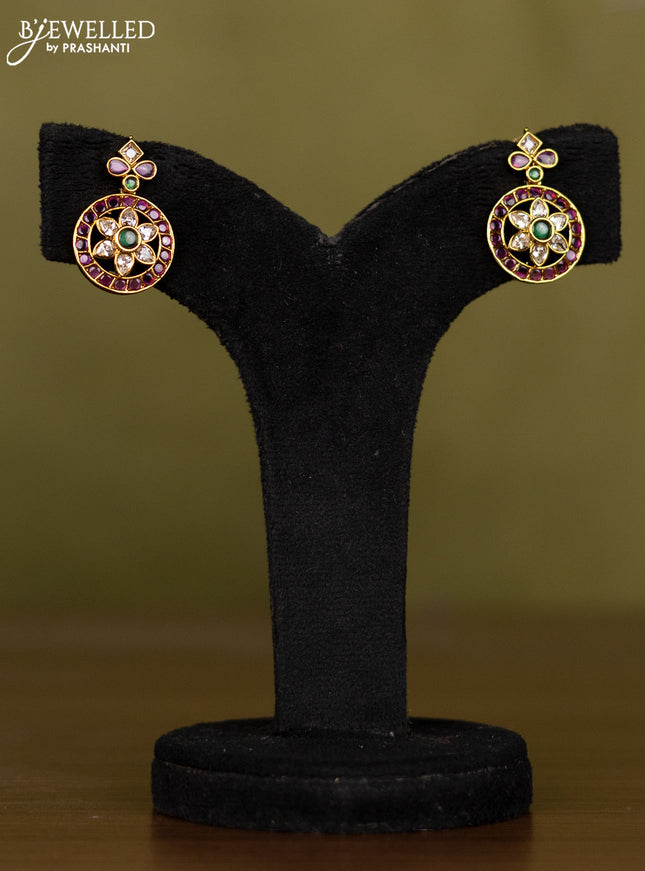 Antique bottumala necklace with kemp and kundan stones