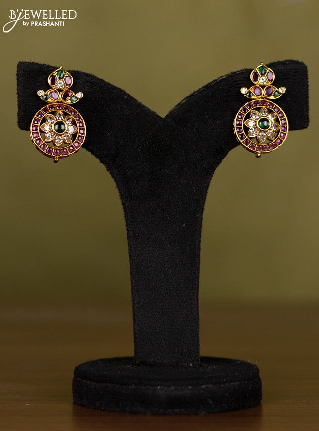 Antique bottumala necklace with kemp and kundan stones