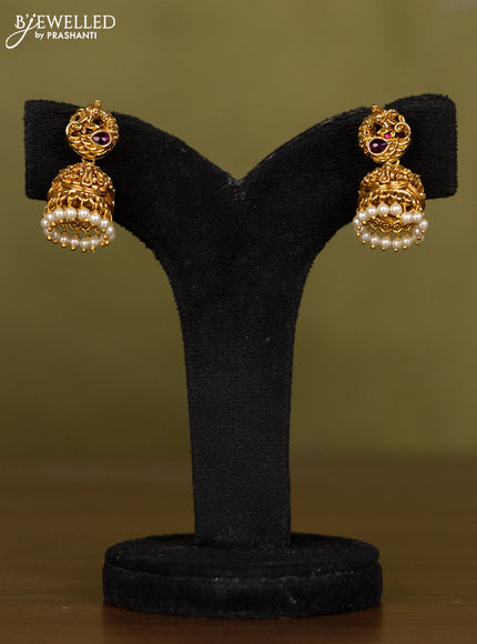 Antique necklace lakshmi kasu design with kemp stones