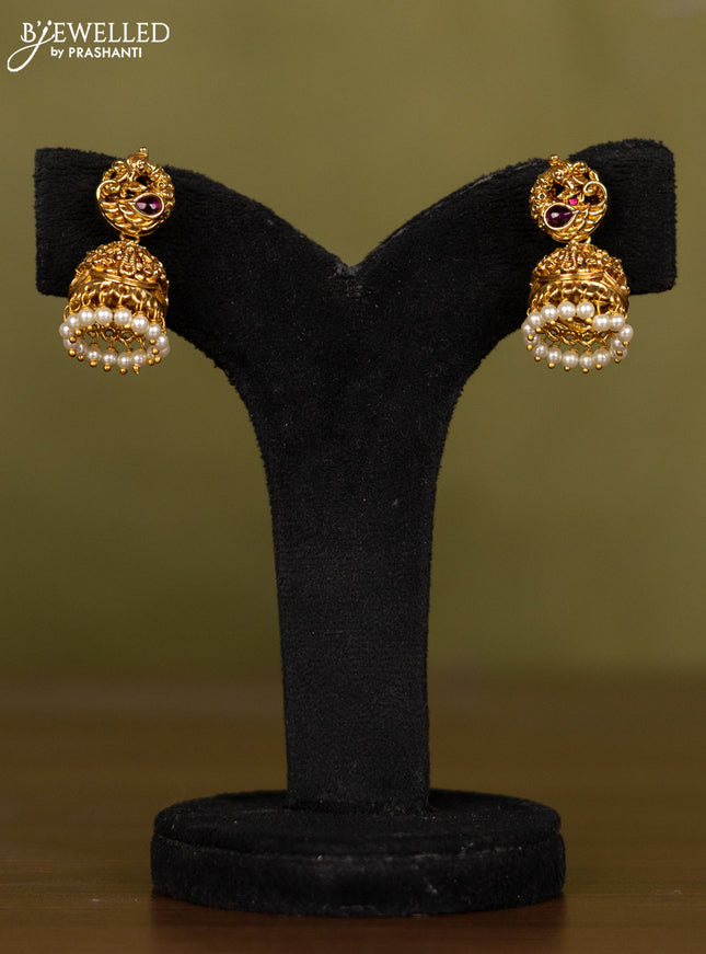 Antique necklace lakshmi kasu design with kemp stones