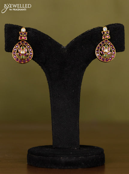 Antique necklace lakshmi design with kemp and kundan stones