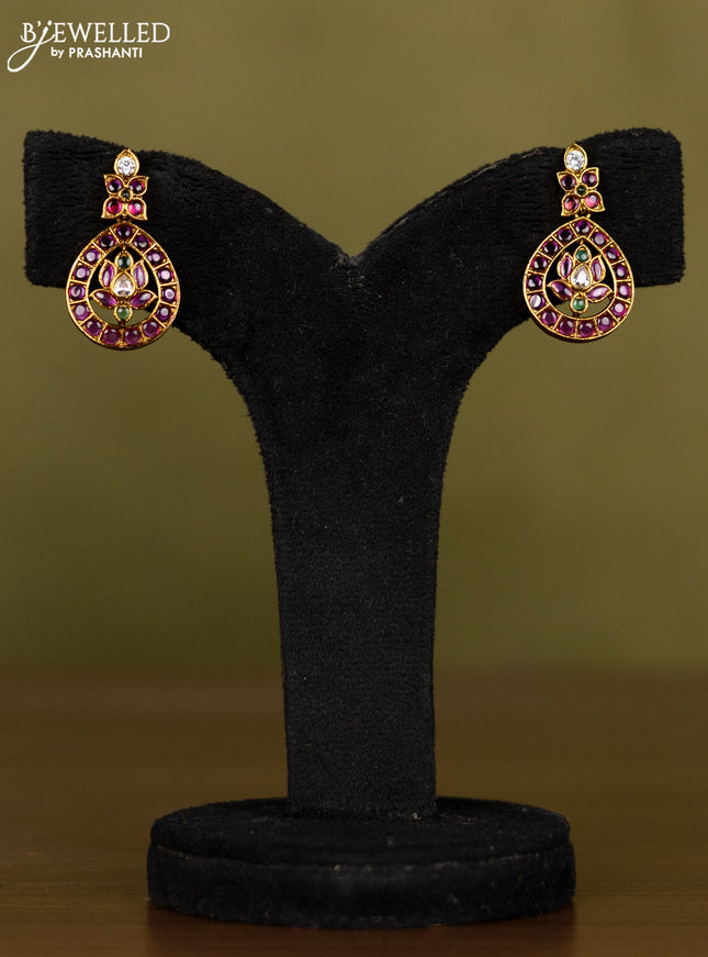 Antique necklace lakshmi design with kemp and kundan stones
