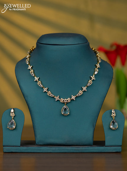 Necklace with cz stones in victorian finish