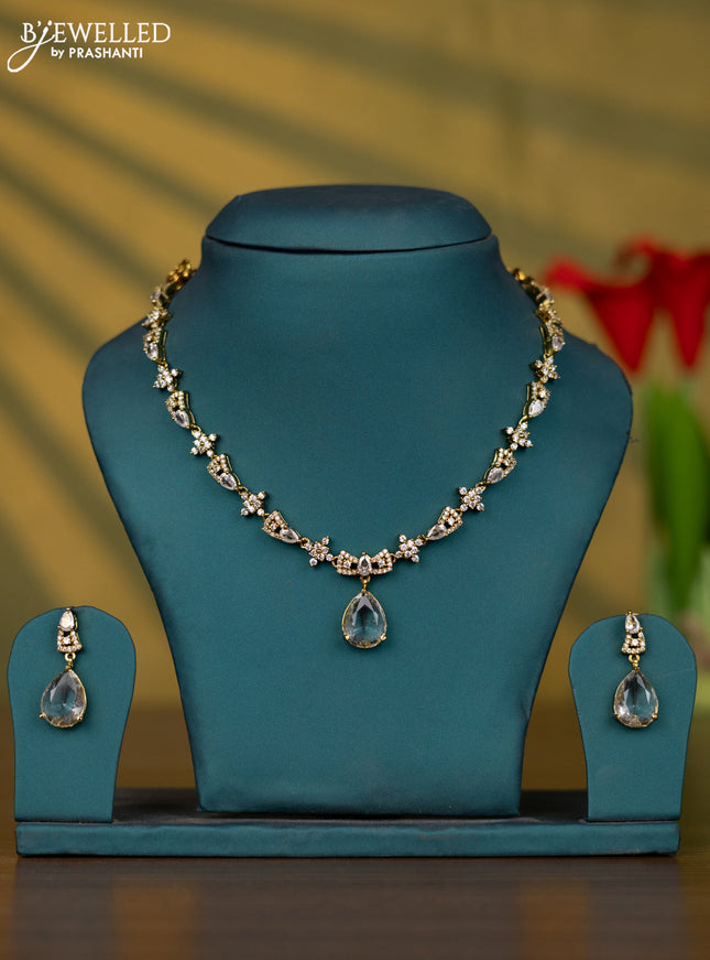 Necklace with cz stones in victorian finish
