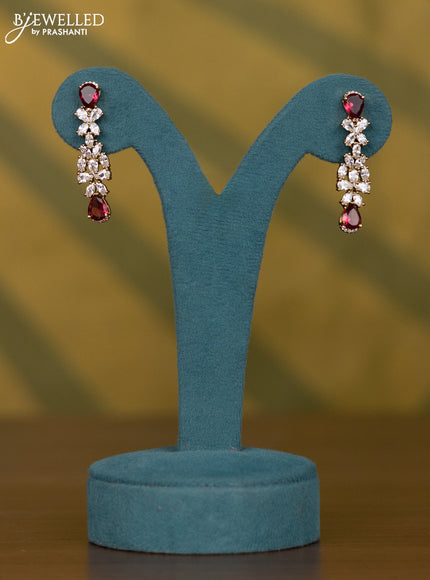 Necklace with ruby and cz stones in victorian finish