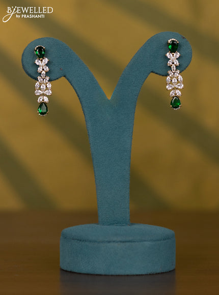 Necklace with emerald and cz stones in victorian finish
