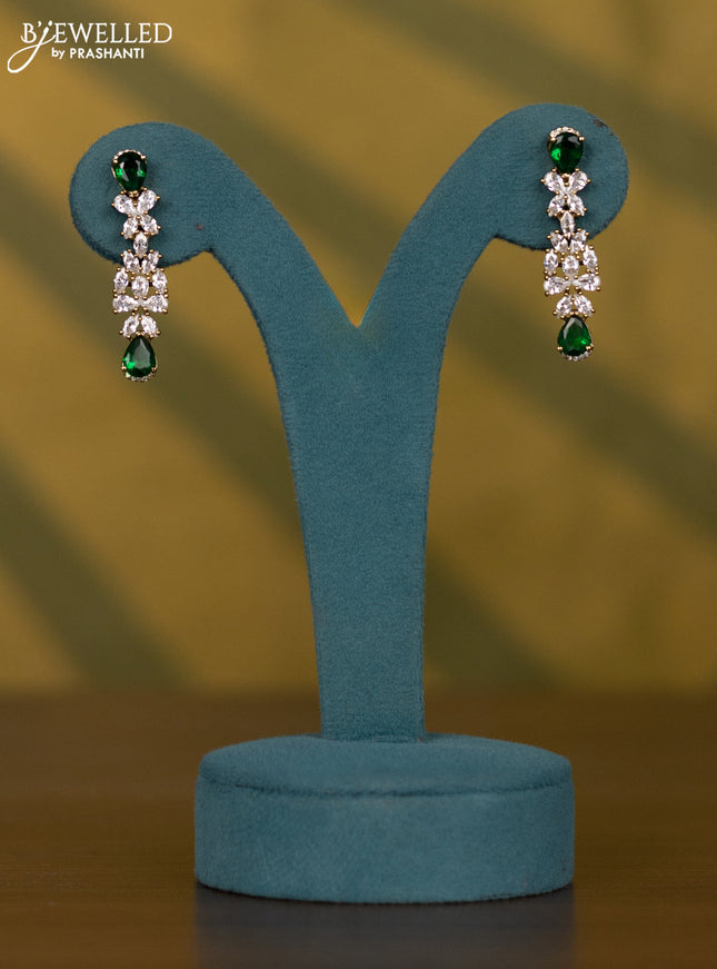 Necklace with emerald and cz stones in victorian finish