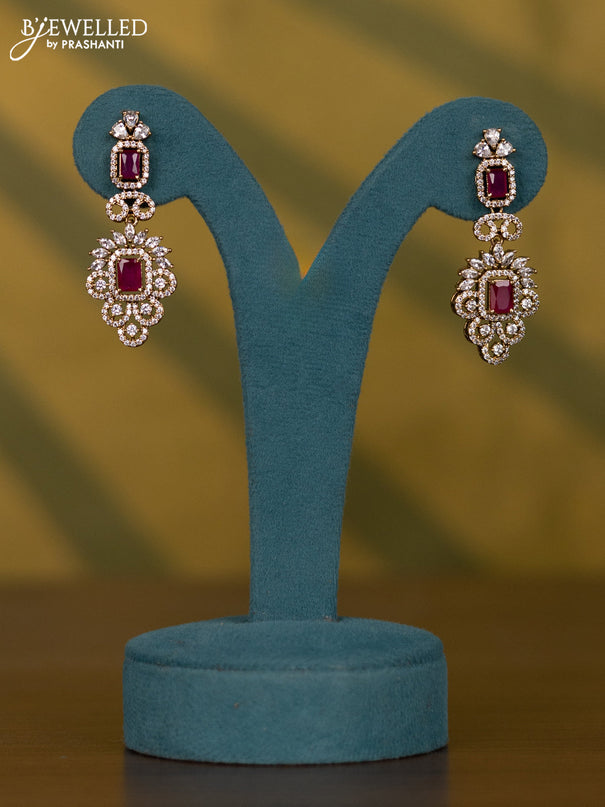 Necklace with ruby and cz stones in victorian finish