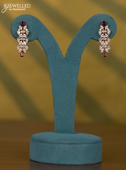 Necklace with ruby and cz stones in victorian finish