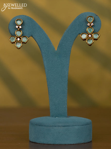 Necklace with mint green and cz stones in victorian finish