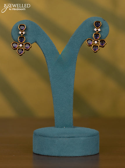 Necklace with purple and cz stones in victorian finish