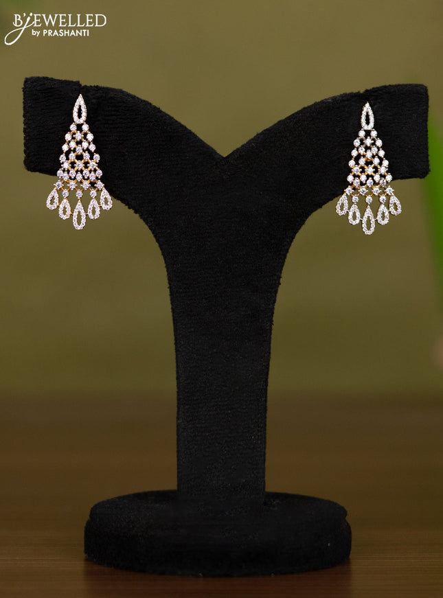 Zircon necklace with cz stones in gold finish
