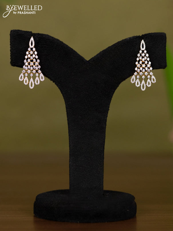Zircon necklace with cz stones in gold finish