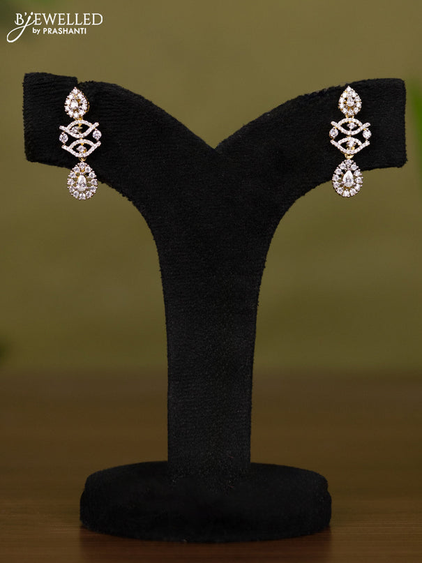 Zircon necklace with cz stones in gold finish