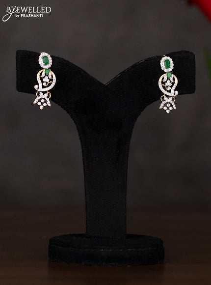 Zircon haaram with manga design in white and green stones