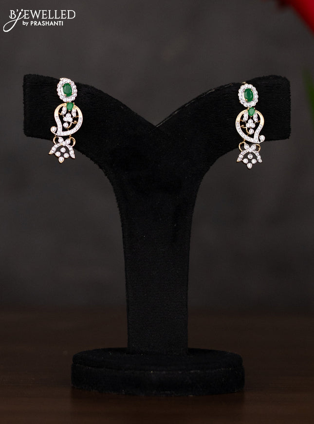 Zircon haaram with manga design in white and green stones