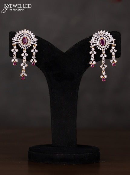 Zircon haaram five layer with white and pink stones