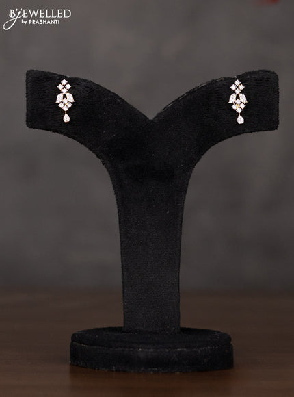 Zircon haaram with white stones in gold finish