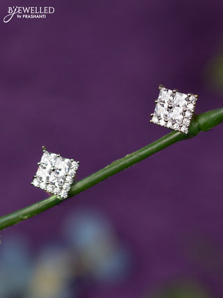 Zircon earrings with cz stones in gold finish
