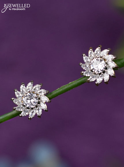Zircon earrings with cz stones in gold finish