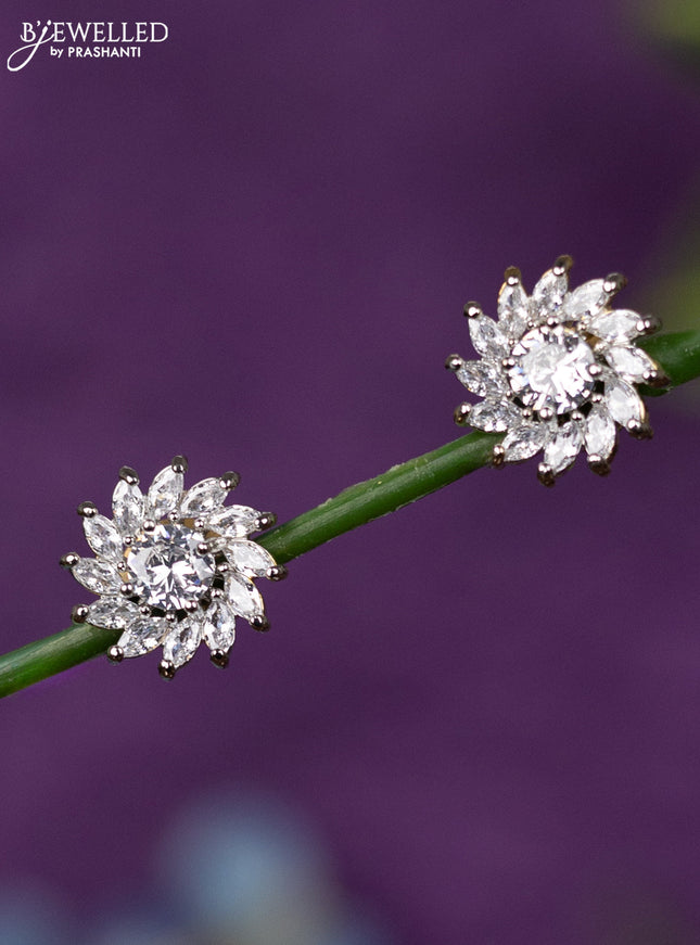 Zircon earrings with cz stones in gold finish