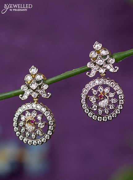 Zircon earrings with cz stones in gold finish