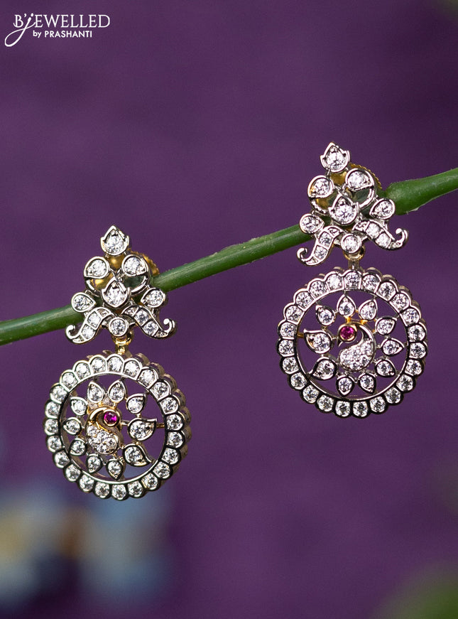 Zircon earrings with cz stones in gold finish