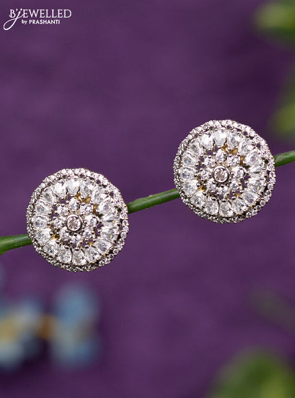 Zircon earrings with cz stones in gold finish