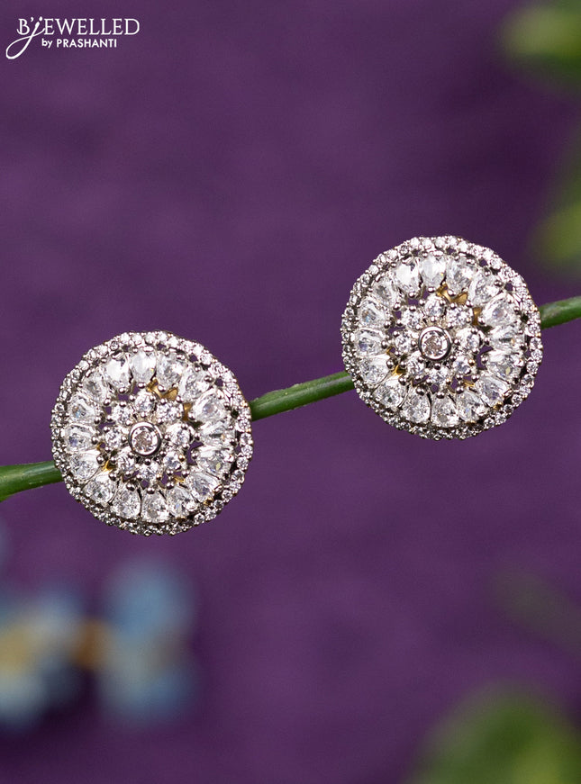 Zircon earrings with cz stones in gold finish