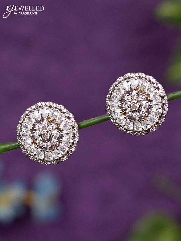 Zircon earrings with cz stones in gold finish