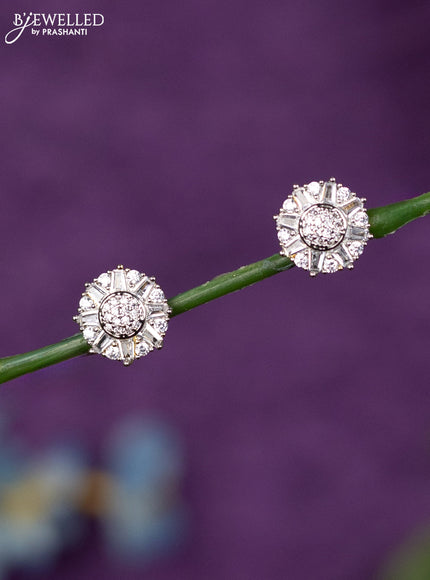 Zircon earrings with cz stones in gold finish
