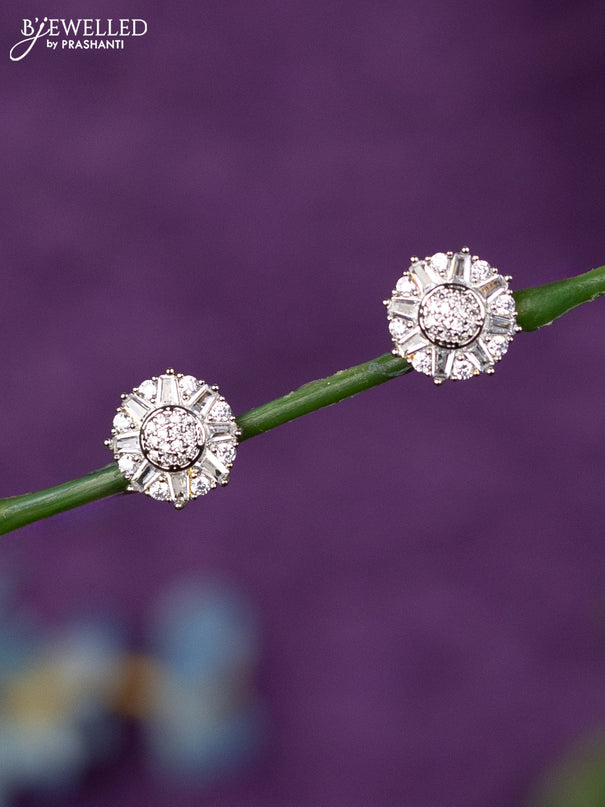 Zircon earrings with cz stones in gold finish