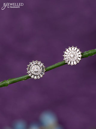 Zircon earrings with cz stones in gold finish