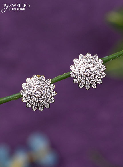 Zircon earrings with cz stones in gold finish
