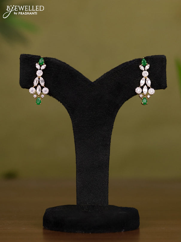 Zircon necklace with emerald and cz stones in gold finish