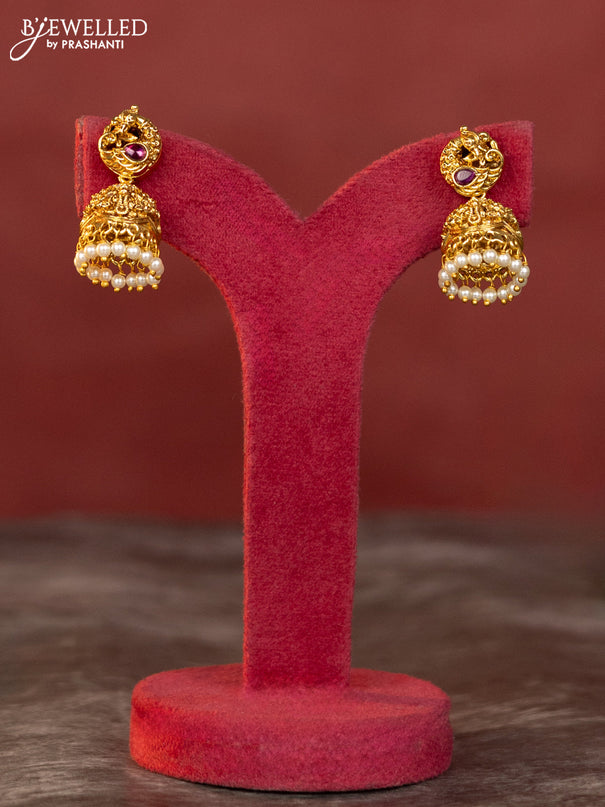 Antique haaram lakshmi kaasu design and circle pendant with kemp and pearl surrounding